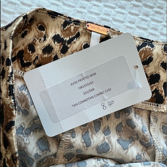 FREE PEOPLE Avas Print Miniskirt In Tan Combo - Picture 12 of 14